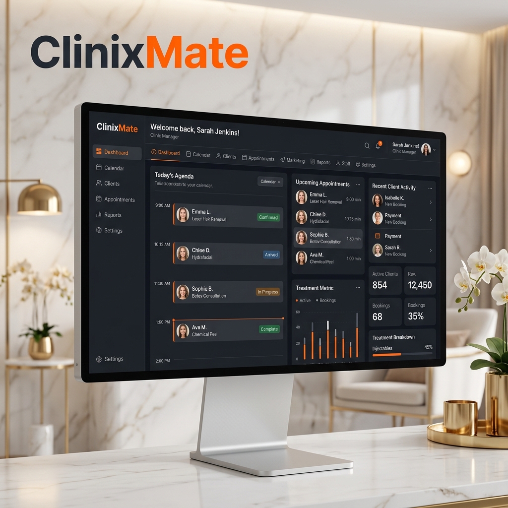 ClinixMate Beauty Clinic Management Dashboard